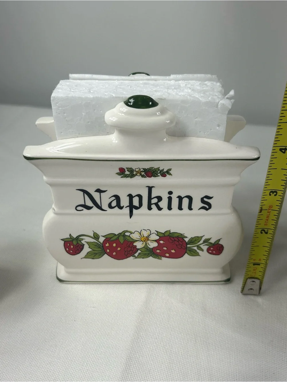 NOS Vtg 70s Wild Strawberries 5-Pc Table Set Ceramic Japan Kmart Cottagecore NIB